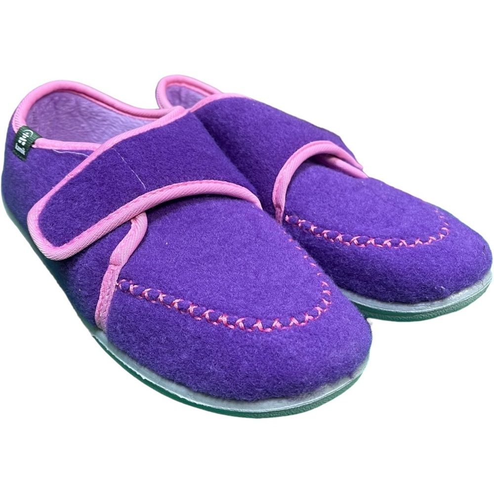KAMIK Cozy Lodge Felt Slippers Purple Pink Adjustable Size 5